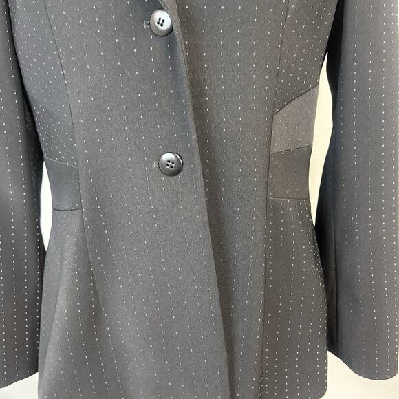 Liz Claiborne Suits Jacket Blazer sz 10 Black Blue Pinstripe Career Professional - Picture 6 of 9